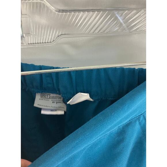 Greys Anatomy Scrub Pants Flared Leg Teal Blue Size Medium Petite - Picture 2 of 3